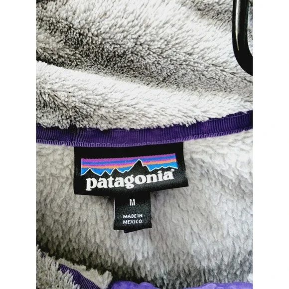 Patagonia Synchilla Pullover Snap T Fleece Jacket Mens Size M Gray Purple a - Picture 4 of 7